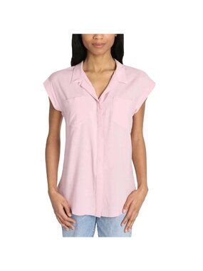 NWT Jachs Girlfriend Women's XXL Pink Sleeveless Button-Down Blouse 100% Rayon